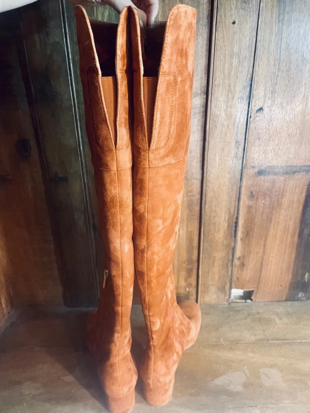 Sam Edelman Over-the-Knee Suede Boots in Cognac
